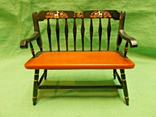 Dollhouse Miniature Painted Bench With Sticker Marked Diana Taiwan