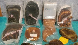 18 Old/New Stock Doll Wigs Packaged 5 - 6 To 12 - 13 Sizes Varied Styles Human Hair 2