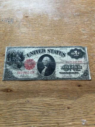 1917 Series $1 One Dollar Red Seal Large Oversize Currency Note Bill