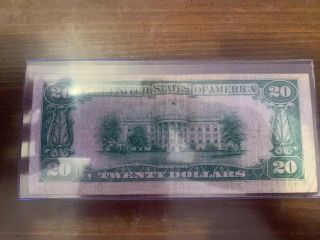 1929 $20 Twenty Dollar Bill National Currency Brown Seal Richmond,  Virginia 2
