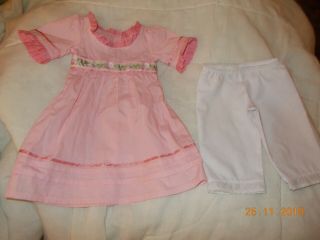 American Girl Doll Caroline Meet Pink Dress And White Pants Pantaloons