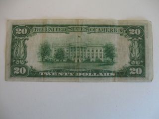 SERIES 1934 A $20 DOLLAR BILL FEDERAL RESERVE NOTE - Circulated 2