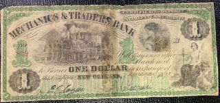 Orleans,  Louisiana - Mechanics & Traders Bank One Dollar Bank Note,  1823