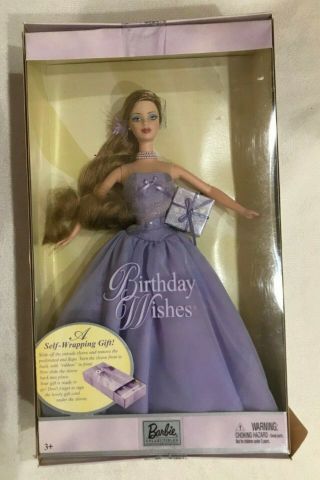 Dressed Barbie Doll 2003 Birthday Wishes Purple
