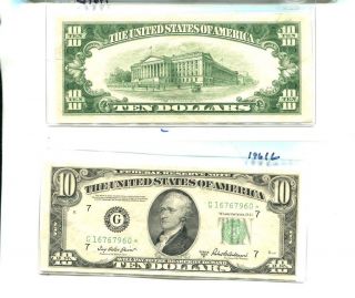 1950 B $10 Chicago Illinois Currency Star Note Au 1961l