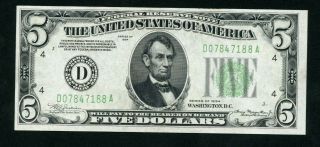 1934 - C $5 Frn Federal Reserve Note Cleveland,  Oh