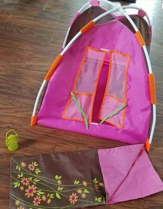 Our Generation 18 Inch Doll Tent With Sleeping Bag Fits American Girl Doll