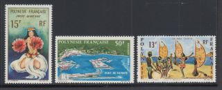 French Polynesia Sc C30/c44 Mnh.  1964 - 1966 Air Mail,  3 Complete Sets,  Vf
