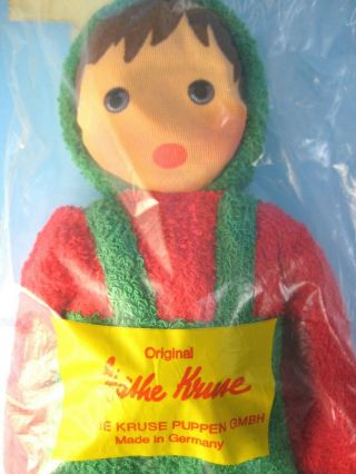 Kathe Kruse Terry Cloth Doll in Package Baby Toy Red and Green Outfit 2