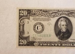West Point Coins 1934 - A $20 Federal Reserve Note ' C ' Philadelphia 3
