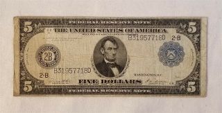 West Point Coins 1914 $5 Large Federal Reserve Note FR 850 2