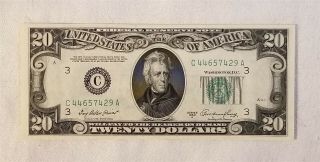 West Point Coins 1934 $20 Federal Reserve Note ' C ' Philadelphia Gem / UNC 2