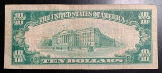 1929 $10 National Currency Brown Seal - FRB of Boston - USA 2