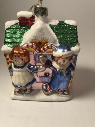 Raggedy Ann And Andy Hand - Crafted Glass Christmas Ornament By Kurt S Adler House