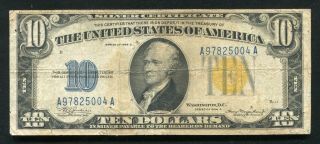 Fr.  2309 1934 - A $10 Ten Dollars “north Africa” Silver Certificate Currency Note