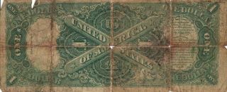 1917 US Note $1 Legal Tender One Dollar Fr.  39 Large Size Sawhorse Note 2