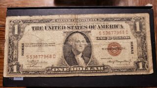 Authentic Series 1935 A $1 Hawaii Overprint Note Silver Certificate