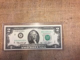 1976 Two Dollar Star Note $2.  00 Bill,  York,  Federal Reserve