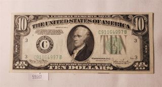 West Point Coins 1934 - D $10 Federal Reserve Note " C " Philadelphia Gem - Bu