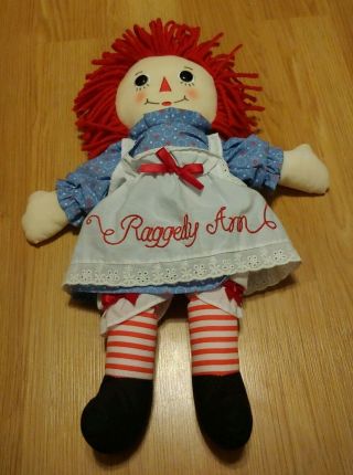 Raggedy Ann Classic 16 " Hasbro Plush Doll Stuffed Handmade By Aurora Euc