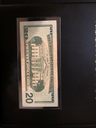 20 Dollar Bill Low Serial Number 00007656 Rare 3