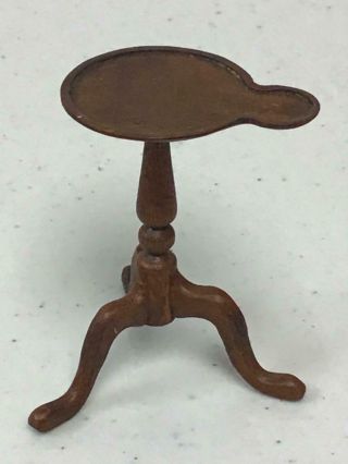 Dollhouse Miniature Pedestal Table Signed In Gold Initials