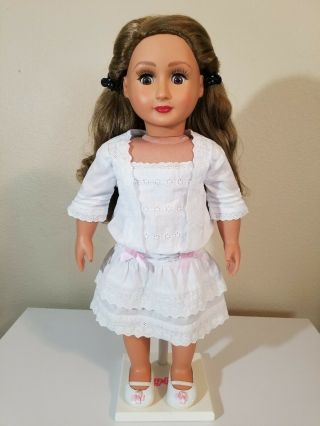 Authentic American Girl Doll Clothes 18 Inches Rebecca Rubin White Dress Outfit
