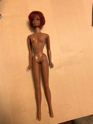 Vintage 1966 Mattel Barbie Doll African American Doll,  Twist&turn,  Red Hair,  Nude