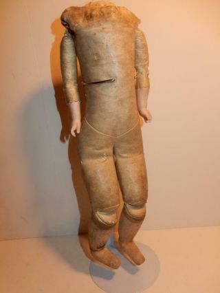 Antique German Bisque Doll Kid Body 14 " Tall Bisque Arms