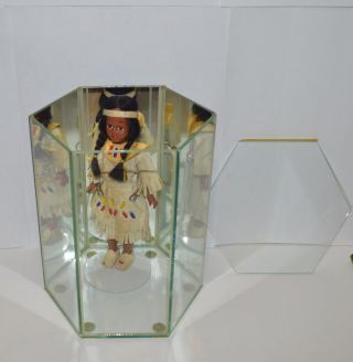 Vintage Native Indian Doll Glass Display Case