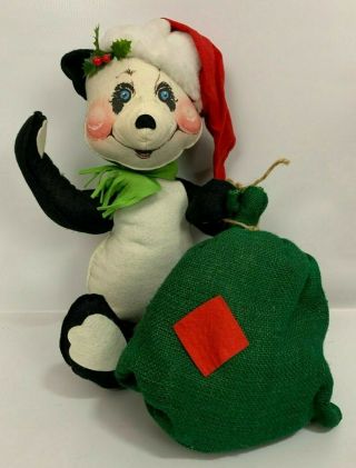 Vintage Annalee Doll Large 16 " Christmas Panda Bear With Toy Bag Sack 