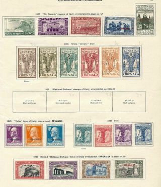 Cirenaica 1926/29 Mh Old Ideal Page (appx 22 Items) Bt50