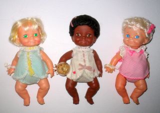 3 Vintage Ideal 9 " Belly Button Baby Dolls