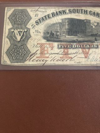 South Carolina - Bank of the State - $5.  00 2