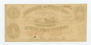 1863 Cr.  6 25c The State of ALABAMA Note - CIVIL WAR Era AU 2