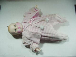 Vintage Gerber 17 " Baby Doll - - Yellow Gingham With Pink Outfit - - Moving Eyes