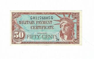 Military Payment Certificate - 50 Cents,  Series 591