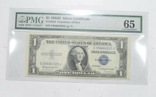 Gem Unc 65 $1 1935 - H Silver Certificate - Fr 1618 - Pmg 497