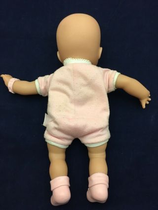 Fisher Price Little Mommy Doll Baby Brown Eyes with Bracelet Booties Pink Romper 2