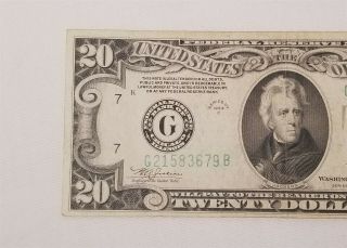 West Point Coins 1934C $20 Federal Reserve Note ' G ' Chicago 3