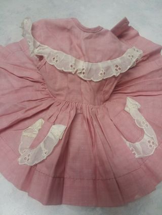 Terri Lee Doll Pink Eyelet Dress For 16 " Doll Embroidered Tag