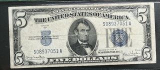 1934D $5 SILVER CERTIFICATE PMG 20 VERY FINE PRICED FOR QUICK WIDE 3