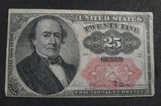 Us Fractional Currency 25 Cents Series 1874 Retains Crispness,  Linen Threads