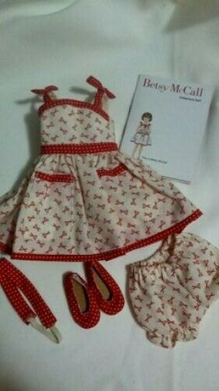 1996 Betsy Mccall Scissors Outfit For 14 " Doll,  Dress,  Bloomers,  Shoes,  Headband