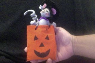 Annalee Halloween Mouse Cute As Pumpkin Pie Jack O Lantern Bag Too Sweet