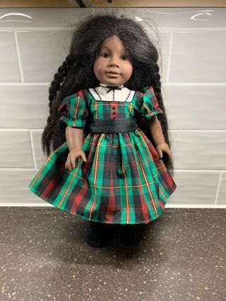 American Girl Addy Doll 1993 18” Doll Pleasant Company Christmas Dress