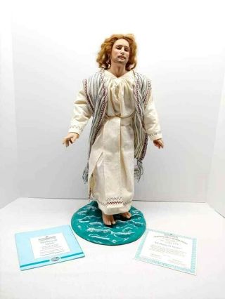 Ashton Drake Walking On Water Christian Jesus Porcelain Doll With 2