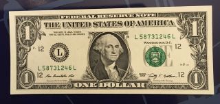 Unc Usd Dollar Bill Fancy Serial Number | Mixed Ladder 1 - 8 | 2009 Frn L@@k