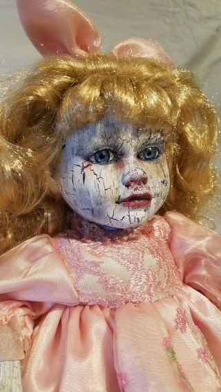 Chrissy By Wicked Wanda Creations Ooak Creepy Horror Halloween Doll With Sound