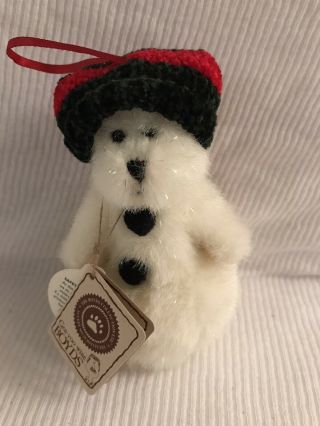 Boyd Bear Sparkle Q.  Snowbeary W/ Red & White Hat 4” Archive Ornament W/ Tags